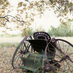 rusted old farm machine