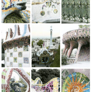 examples of Parc Guell mosaics