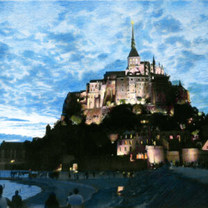 Mont Saint-Michel France at night